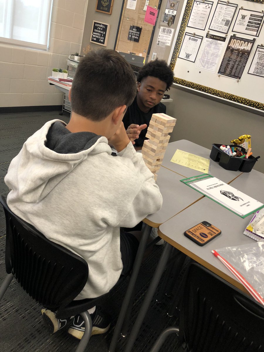 What a fun way to finish review week! Scavenger hunt to practice actions and Jenga to review basic sentences! <a href="/jhslote/">JHS LOTE</a> #langchat #katyisdlote