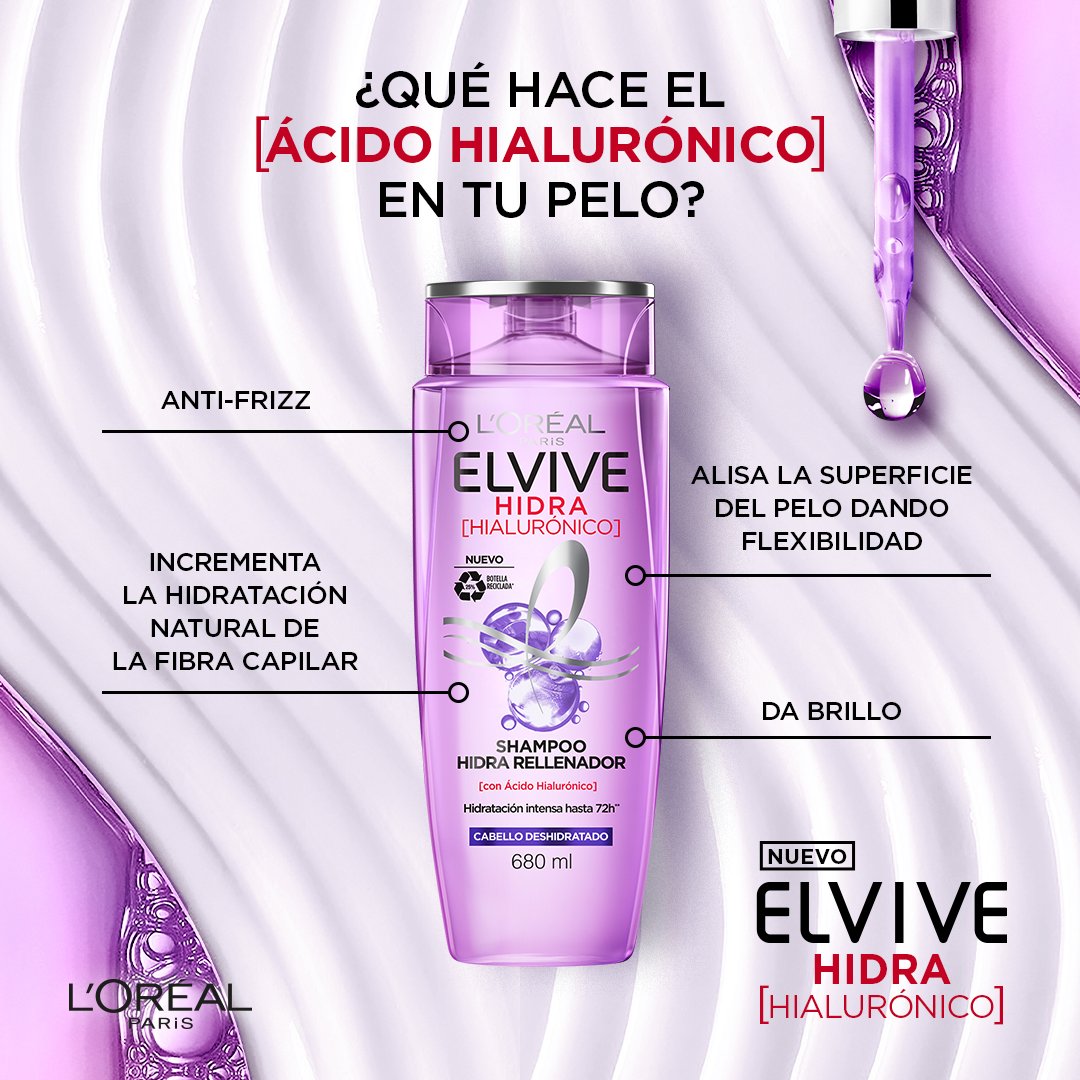 ¿Quién no ama lucir un cabello hidratado? Lógralo con Elvive Hidra Hialurónico 💜 
Encuéntralo aquí: bit.ly/3q7oklh