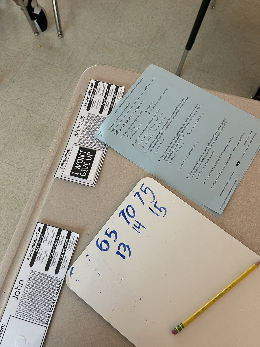 “Take what you need, leave what you can.” 5th grade mathematicians reminded themselves of who they are as they persevered through their Pre-Assessment today! So proud of their hard work! #marsstars <a href="/kellyaoconnell/">Kelly O'Connell</a>