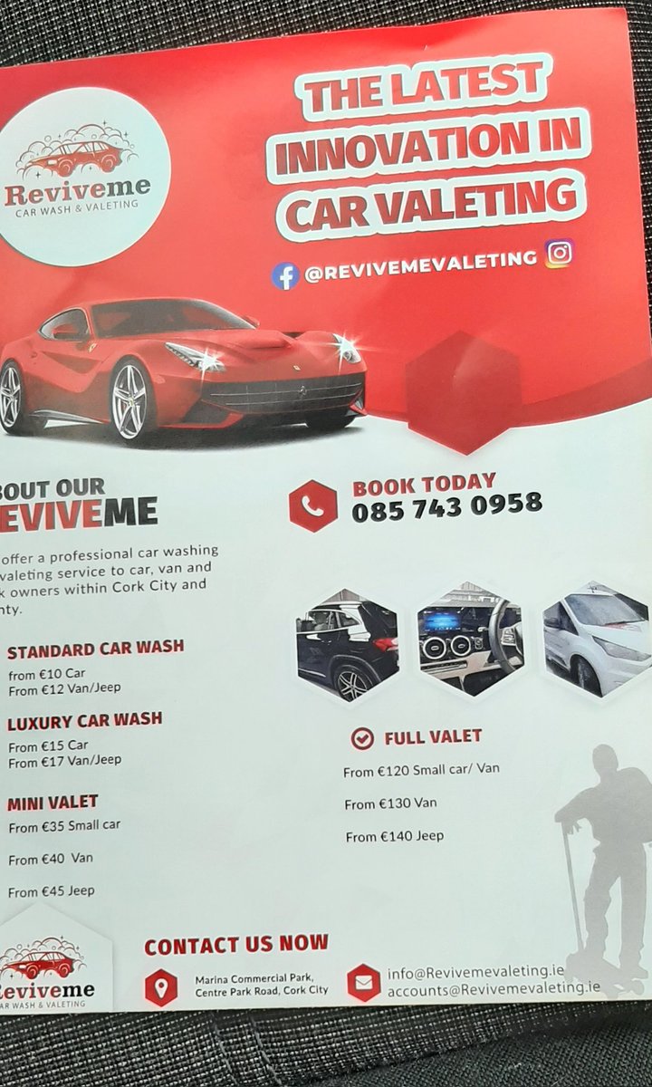 coffeecronin's tweet image. I got my car washed today in ReviveMe in The Marina Commercial Park. It's a great new business set up by @Timmy81Long from @2NorriesPodcast and his lovely wife, Nicole. The great thing is, all the lads working there are in recovery. They deserve all the support they can get