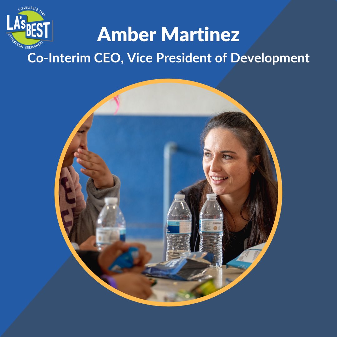 LA's BEST (@lasbest) on Twitter photo Learn about our new Co-Interim CEO <a href="/amartinez_LA/">Amber Martinez</a>: Amber Martinez joined LA’s BEST as Vice President of Development in 2017. She provides strategic leadership in all aspects of LA’s BEST fundraising and communications as the organization enters a new era of growth and development. Learn about our new Co-Interim CEO <a href="/amartinez_LA/">Amber Martinez</a>: Amber Martinez joined LA’s BEST as Vice President of Development in 2017. She provides strategic leadership in all aspects of LA’s BEST fundraising and communications as the organization enters a new era of growth and development.