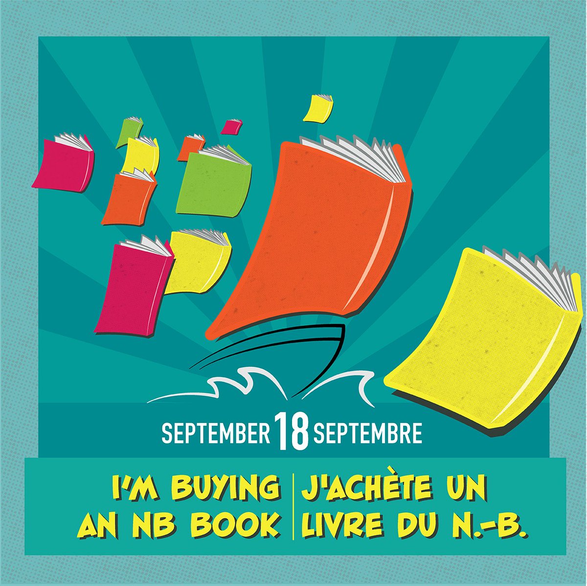 📆📚 C'est le Jour J ! Rendez-vous dans une librairie, un point de vente ou sur le site d’une librairie/d’un éditeur du N.-B. et procurez-vous des livres d'auteur·rices d’ici! Partagez vos achats sur les réseaux avec les mots-clics #MonLivreNB #JeLisLocal #18Septembre