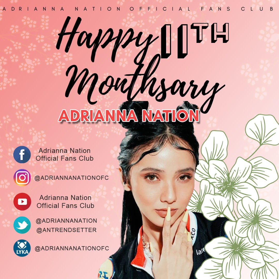 AdriannaNation's tweet photo. Babes, Happiest 11th to us all! It‘s going to be our 1st year in a month! Who's excited? Thank you for supporting our dearest @adriannaso_ all throughout her journey. She may have signed off as Pearl Gatdula but we will still be there no matter what. See you all on our 1st year! https://t.co/QjXQGdl9PJ