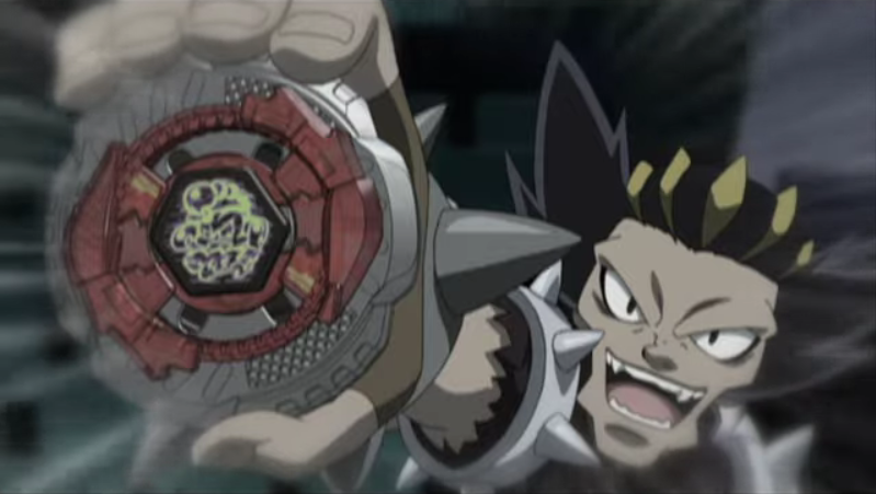 beybladeotd's tweet photo. Today's beyblader of the day is Busujima from the Metal saga! 
The leader of a gang who ruthlessly steals points from weaker bladers and also took over a local gym, preventing others from using it. He is cruel, twisted and will do anything to win with his Rock Scorpio T125JB! 🦂 https://t.co/K3rjln2Qte
