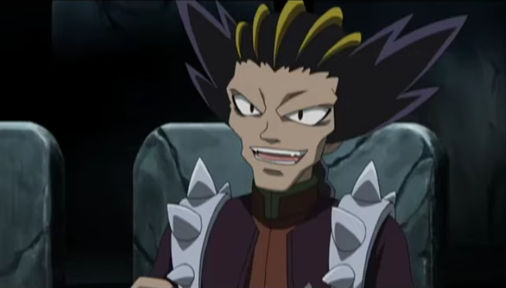 beybladeotd's tweet photo. Today's beyblader of the day is Busujima from the Metal saga! 
The leader of a gang who ruthlessly steals points from weaker bladers and also took over a local gym, preventing others from using it. He is cruel, twisted and will do anything to win with his Rock Scorpio T125JB! 🦂 https://t.co/K3rjln2Qte