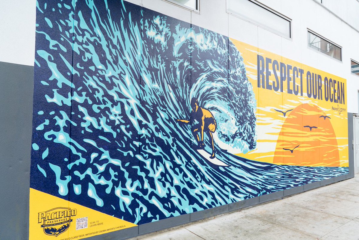 Studio Number One (@studionumberone) on Twitter photo - RESPECT OUR OCEAN -
🌊The mural that SNO designed for the <a href="/pacificobeer/">Pacifico Beer</a> x <a href="/obeyclothing/">OBEY Clothing</a> collaboration benefitting <a href="/Surfrider/">Surfrider Foundation</a> is complete. If you’re hanging around Venice this Labor Day weekend, check out the wall!
Be sure to peep the merch: shop.surfrider.org/collections/pa… - RESPECT OUR OCEAN -
🌊The mural that SNO designed for the <a href="/pacificobeer/">Pacifico Beer</a> x <a href="/obeyclothing/">OBEY Clothing</a> collaboration benefitting <a href="/Surfrider/">Surfrider Foundation</a> is complete. If you’re hanging around Venice this Labor Day weekend, check out the wall!
Be sure to peep the merch: shop.surfrider.org/collections/pa…