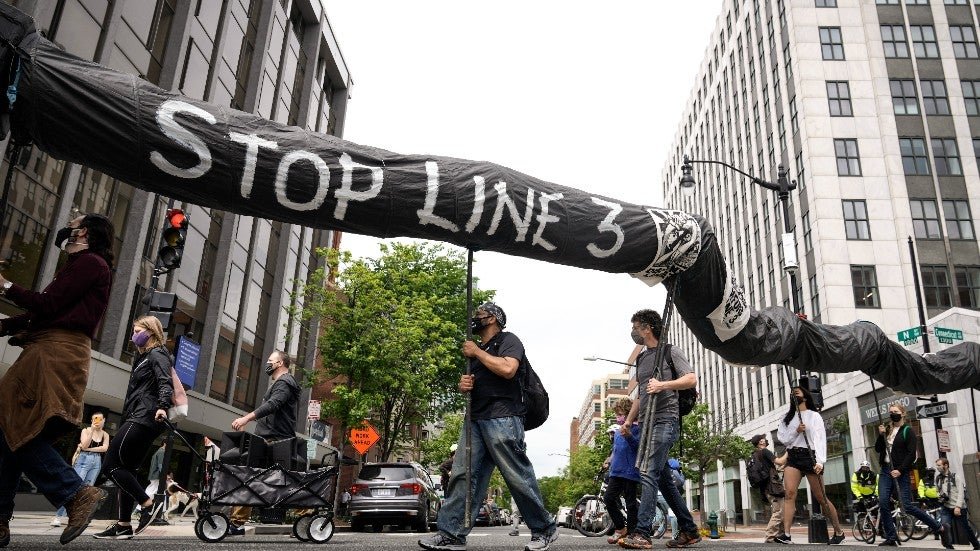 thehill's tweet photo. "Squad" members call on Biden to shut down Line 3 pipeline in Minnesota https://t.co/WukXLFYEjn https://t.co/EwNbMTNzUd