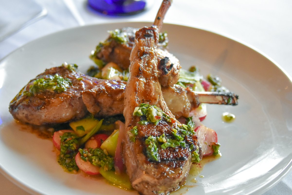 BeachWalkCafe's tweet photo. New Zealand Lamb Chops | grilled lamb chops with baby bok choy and spring radish hash topped with chimichurri sauce https://t.co/xRQ63tXq7g