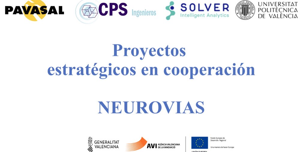 Hoy hemos arrancado el proyecto estratégico NEUROVÍAS: Monitorización y gestión del pavimento predictivo de vías interurbanas mediante técnicas de inteligencia artificial, financiado por @GVAavi con nuestros socios <a href="/Pavasal/">Pavasal</a>, CPS y SOLVER 👍🏻😜😀🔝🔝🔝
<a href="/UPV/">Universitat Politècnica de València</a> <a href="/CaminosUPV/">Caminos UPV</a> <a href="/llopis_21/">David Llopis Castelló</a>