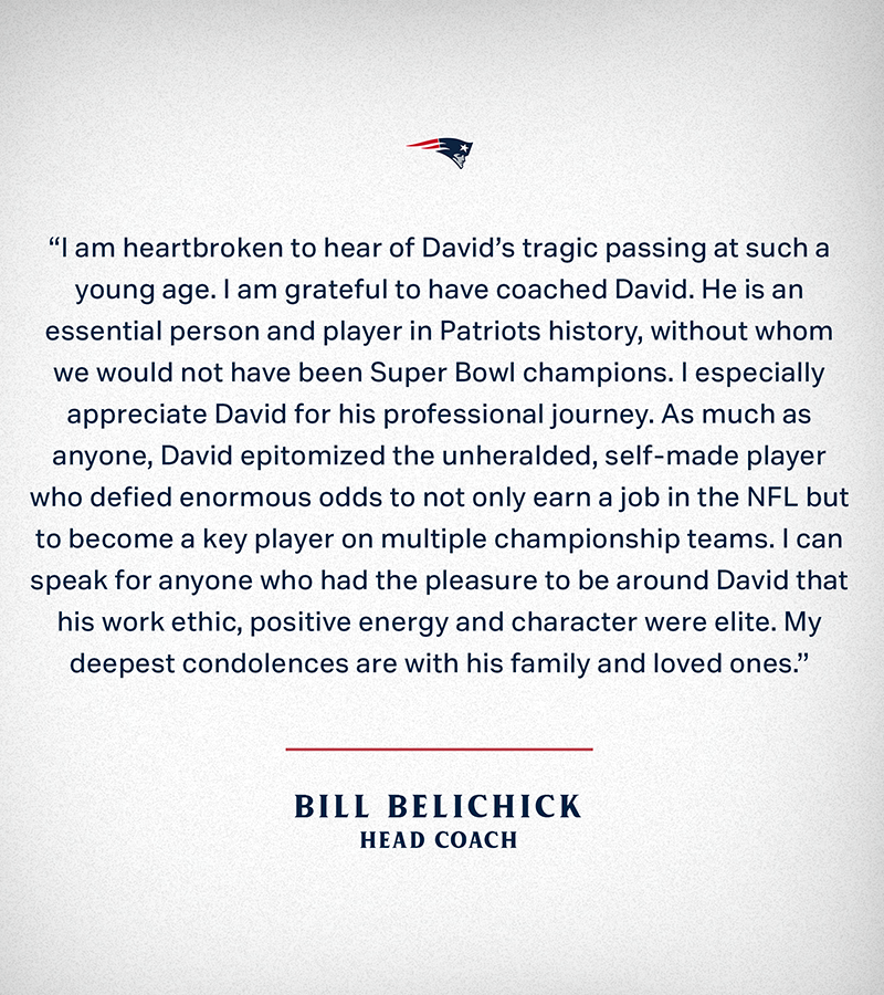 Patriots's tweet photo. Robert Kraft and Bill Belichick on David Patten https://t.co/hf0xAND0qi