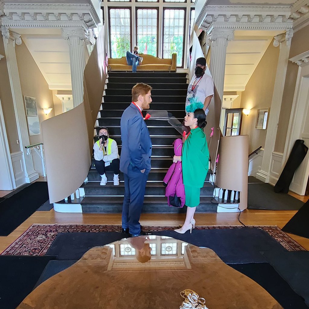 theprinceofwoke's tweet image. Special preview of behind the scenes of #EscapingThePalace. Less grand than our home but it shall suffice for film purposes #HarryandMeghan #BookYourTicketsNow