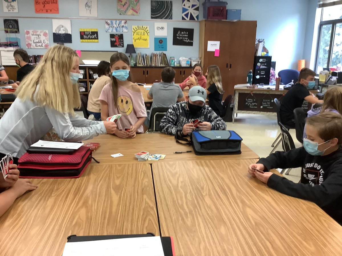 harbortt's tweet photo. Uno!  A little team building for this AVID crew today!  #thisisavid @MMS_RedHawks https://t.co/XypYaRFOQA