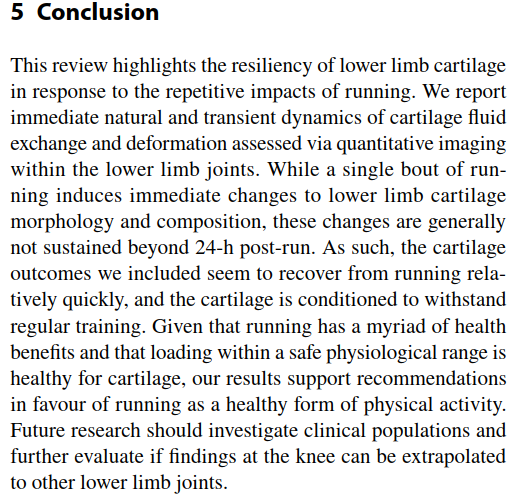 The Influence of Running on Lower Limb Cartilage: A Systematic Review and Meta-analysis

👀👀👇👇 🏃‍♀️🏃‍♂️🏃

link.springer.com/article/10.100…