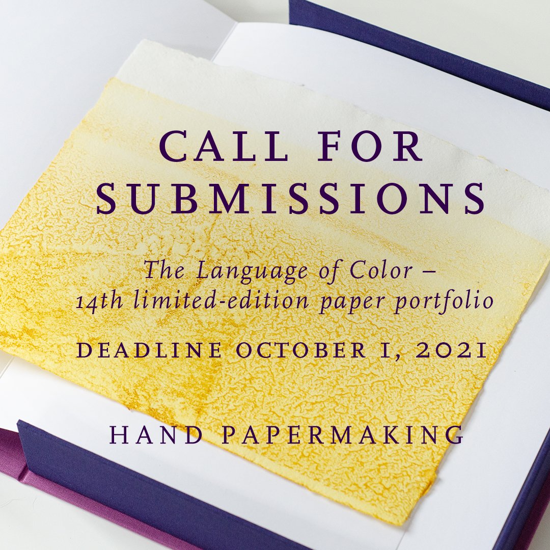 HandPapermaking's tweet image. Submit your Portfolio Proposal Now — the Deadline is October 1! - mailchi.mp/dac0943f9e35/r…