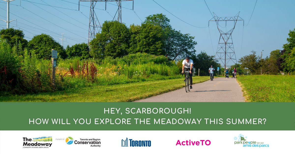Meadoway with cyclists on a trail.