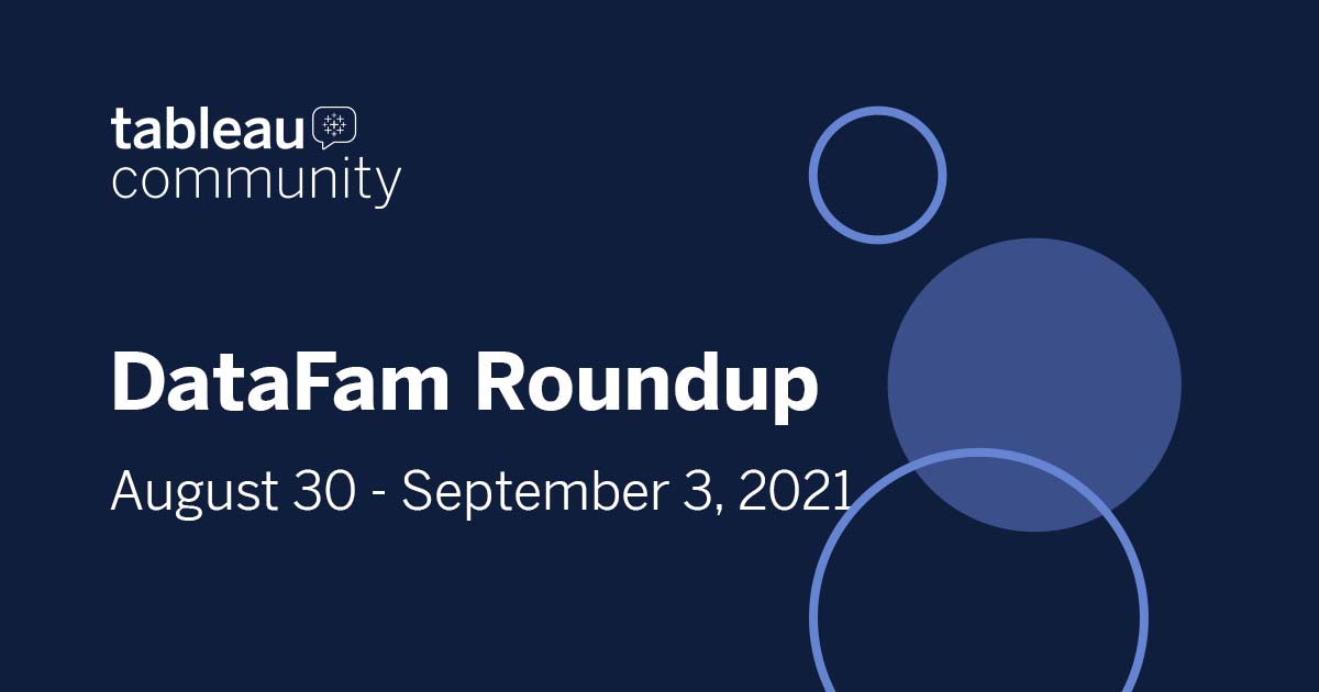 Learn, connect, and get inspired by the Tableau Community members featured in this week's #DataFam Roundup. Dive in! tabsoft.co/2Vd7RB3