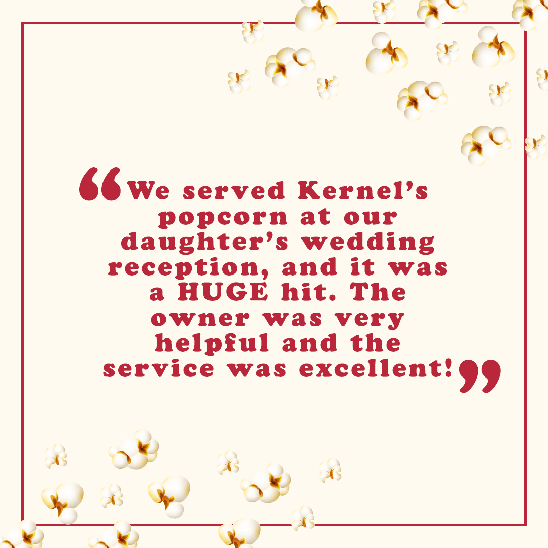 KernelsExpress's tweet image. Anything to help out the bride on her big day! 👰 We offer all 22 of our flavors so your reception can have all of the couples favorites.