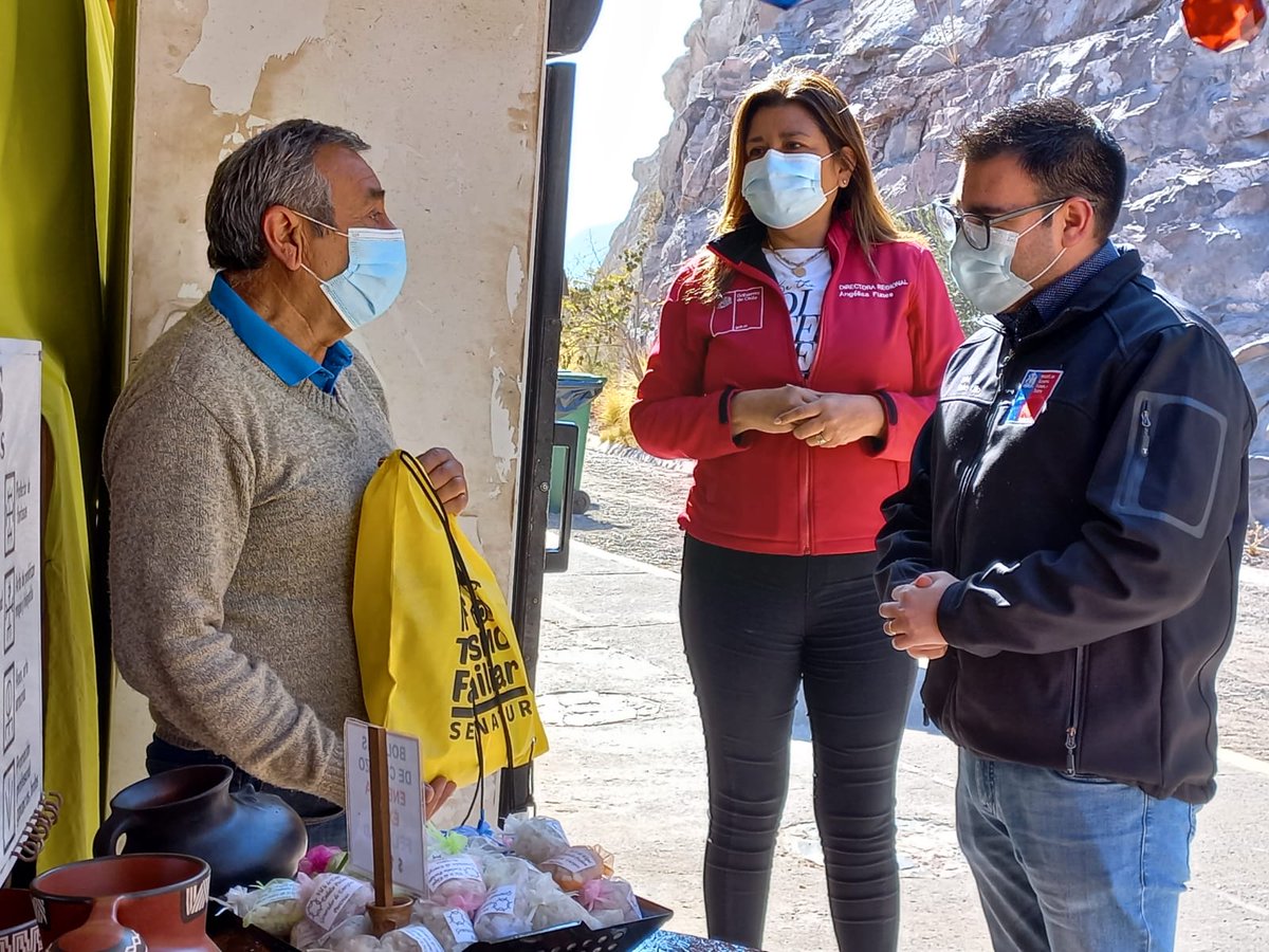 SeremiCoquimboE's tweet photo. ✅ Seremi @CarlosLillo_A junto a la DR @ange_funes entregaron kits sanitarios a locatarios del #EmbalsePuclaro de la comuna de #Vicuña para apoyar a los empresarios y fomentar el turismo local por la campaña de @Sernatur #18SeguroPartePorCasa 😊👍
@sernaturcoquimb @meconomia https://t.co/rS1cQPbFR3