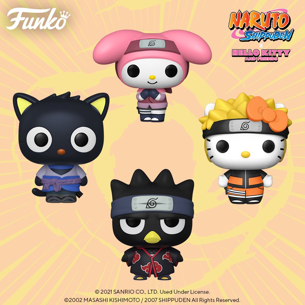 Funko on X: Coming Soon: Pop! Animation: Naruto Shippuden x @hellokitty  and Friends collab series! Pre-order your favorite mashups of Hello Kitty-Naruto  and the rest of their friends for your Pop! collections