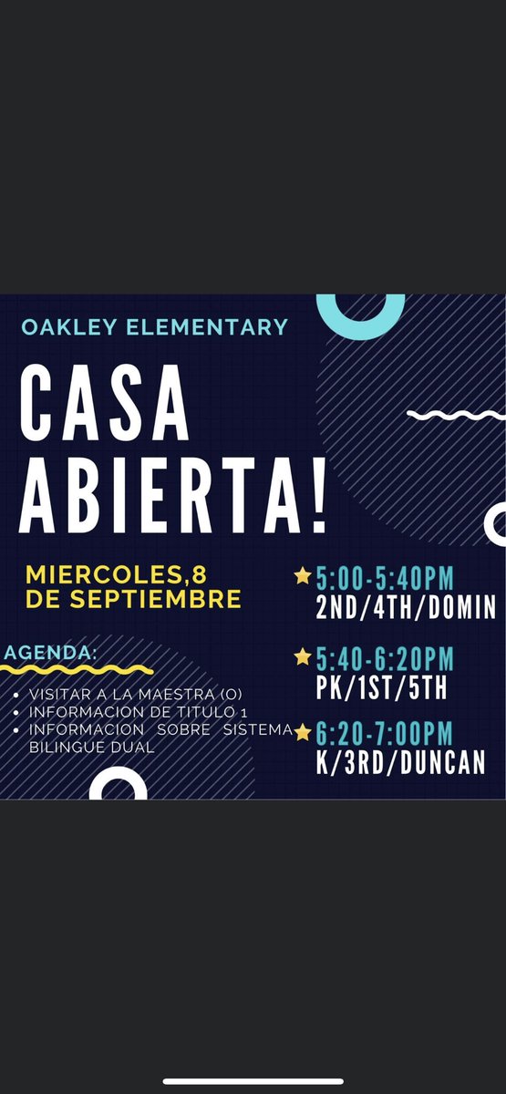 Oakley’s Open House!
Wednesday, September 8th