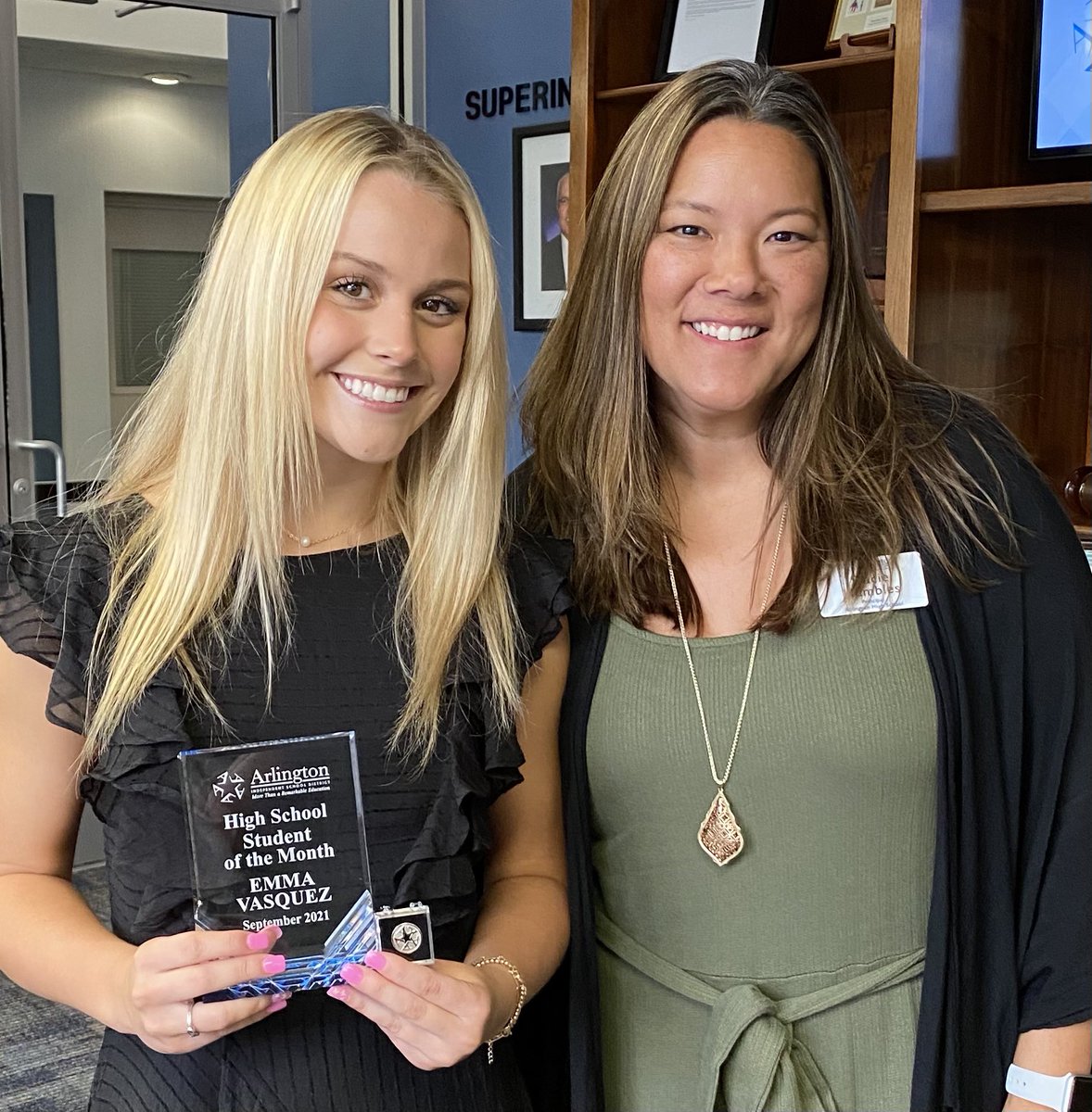 Congratulations Emma V!  
AISD High School Student of the Month!
We are so proud of your leadership on and off the court!  You’re a rockstar!