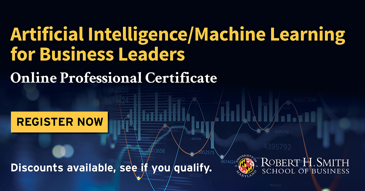 SmithSchool's tweet image. In today's world, every business leader should be AI-ready. That's why Maryland Smith is launching AI/ML for Business Leaders, an online certificate for managers, analysts and other working professionals. Learn more and register here: 

ow.ly/NHSN50G3Zy8