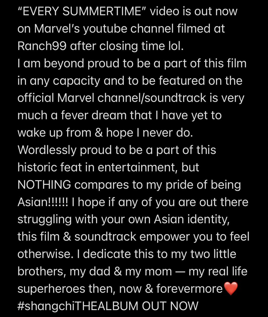 I AM PROUD TO BE ASIAN!!!!! <a href="/Marvel/">Marvel Entertainment</a> <a href="/88rising/">88rising</a> #ShangChi #shangchiTHEALBUM