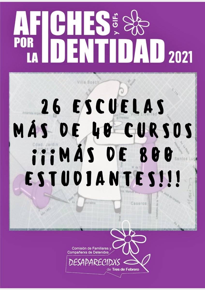 Desde la Comisión de Familiares de Detenidxs-Desaparecidxs de #TresDeFebrero celebramos la enorme convocatoria que ha tenido la inscripción a "Afiches x la Identidad 2021". ¡Y esto recién empieza! ¡Ahora se viene lo mejor! #3deFebreroTieneMemoria #TeBuscamosParaQueTeEncuentres