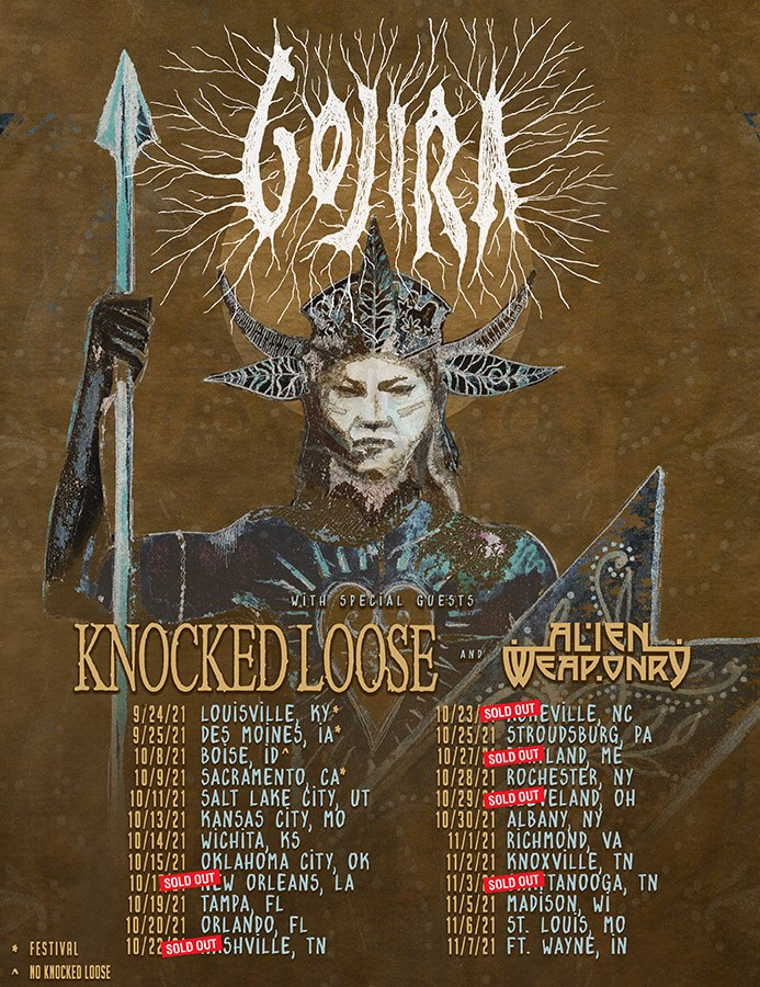 GojiraMusic's tweet photo. Got your tickets?! who's coming?
https://t.co/RhT676GgEJ
@knockedloose @AlienWeaponry #gojira #USTour https://t.co/oPyWv10JCK