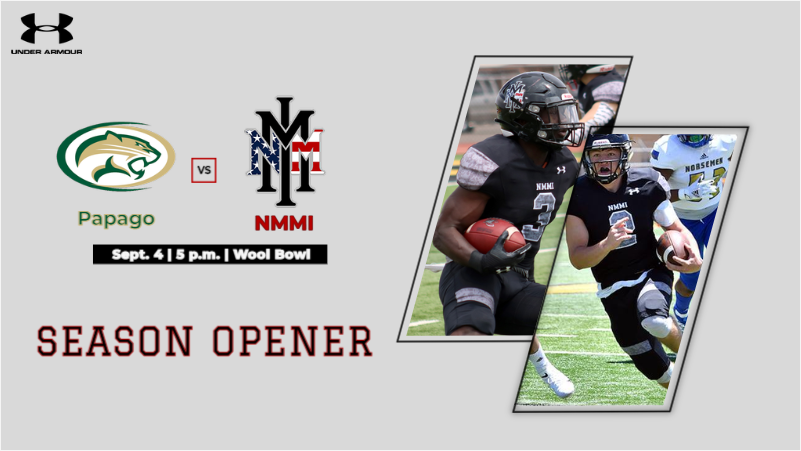 NMMIAthletics's tweet photo. ❗Season Opener❗
🏈Papago vs. NMMI
⏰5 p.m.
📍Roswell, N.M. | Wool Bowl
🎥Livestream provided by @VarsityShow: https://t.co/HKsqKkMW3W https://t.co/iB6iR7JC1s