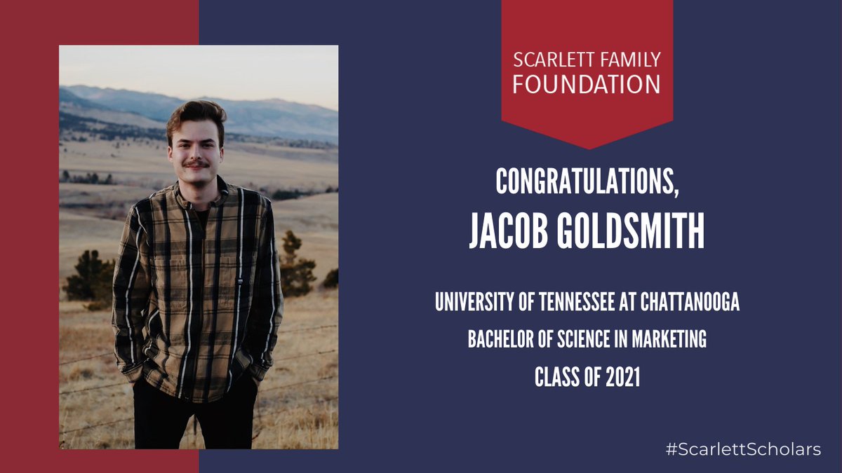 Today, we're celebrating Jacob Goldsmith - a Scarlett Scholar and 2021 graduate of <a href="/UTChattanooga/">The University of Tennessee at Chattanooga</a>. With his bachelor's degree in hand, Jacob will now pursue a marketing career in the craft beer industry! <a href="/NakedRiverBrew/">Naked River Brewing</a> Congratulations, Jacob! @jacobdgoldsmith #ScarlettScholars