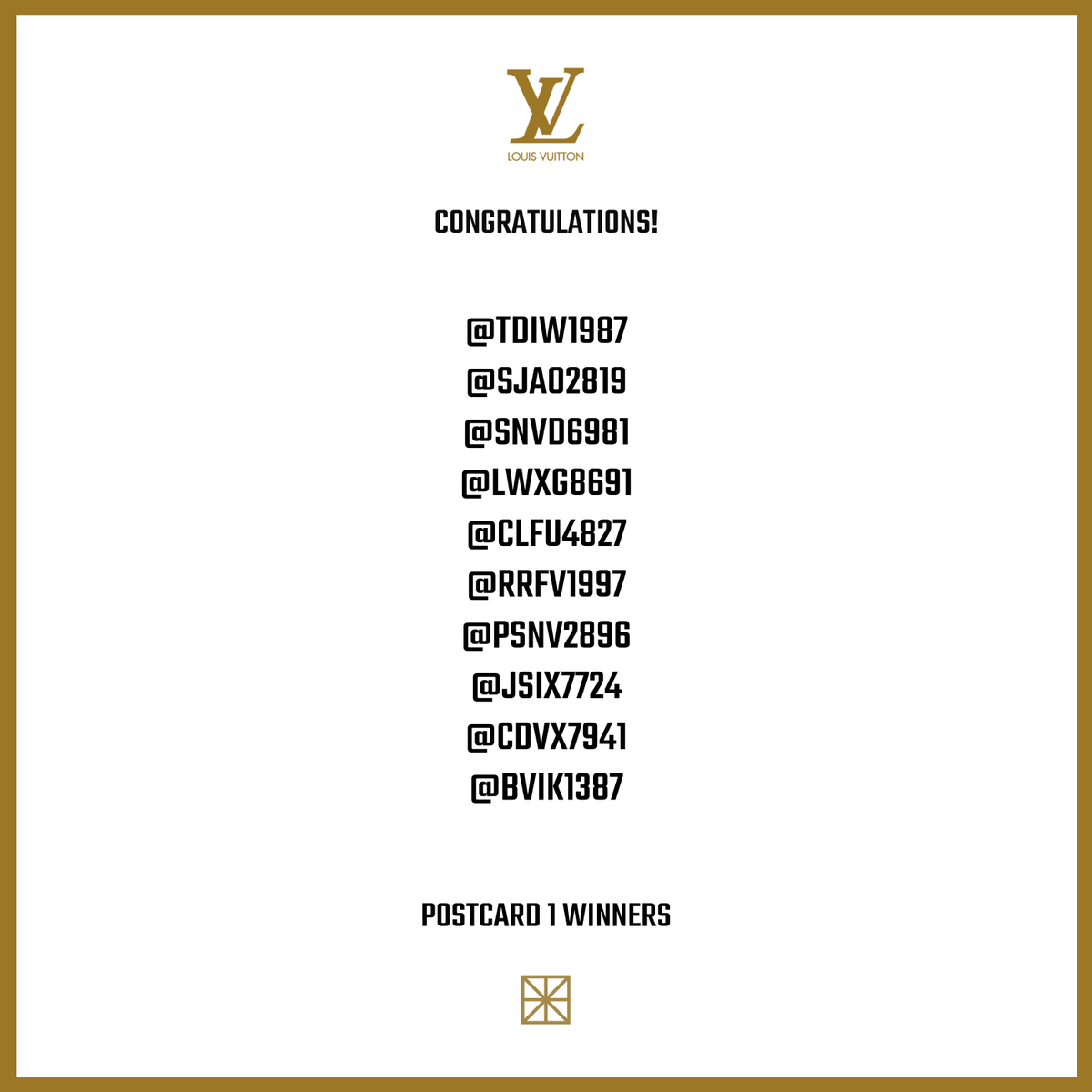 wenewlabs's tweet photo. Congrats to all Postcard 1 winners! These lucky gamers have  made history by winning an official NFT from Louis Vuitton, and also became part of the iconic fashion house’s 200-year-old legacy! Keep playing for a chance to win the third postcard inspired by @beeple!

#LOUIS200 https://t.co/A0uVl1FO7z