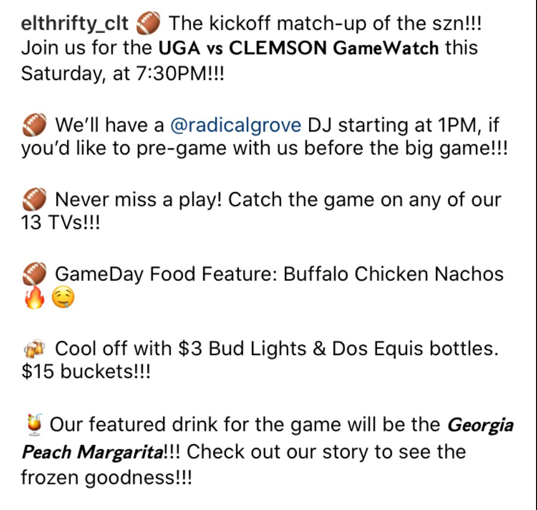 El Thrifty Watch Party this Saturday at 6:30pm!🎉 🏈 Swipe to see more info on drink & food specials, DJ @radicalgrove will be there at 1pm! #events #gameday #watchparty #lincolnatdilworth #lincolnpropco