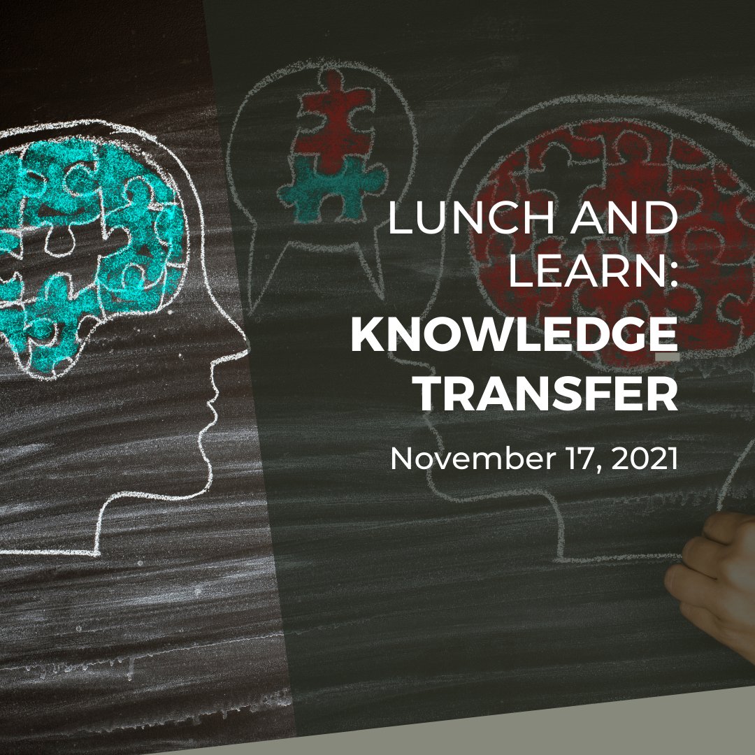 Join us on November 17th for a Lunch and Learn on Knowledge Transfer. This session will dive into what Knowledge Transfer is and why it is so important to research. More details and and registration here: eventbrite.ca/e/lunch-learn-… 🧠