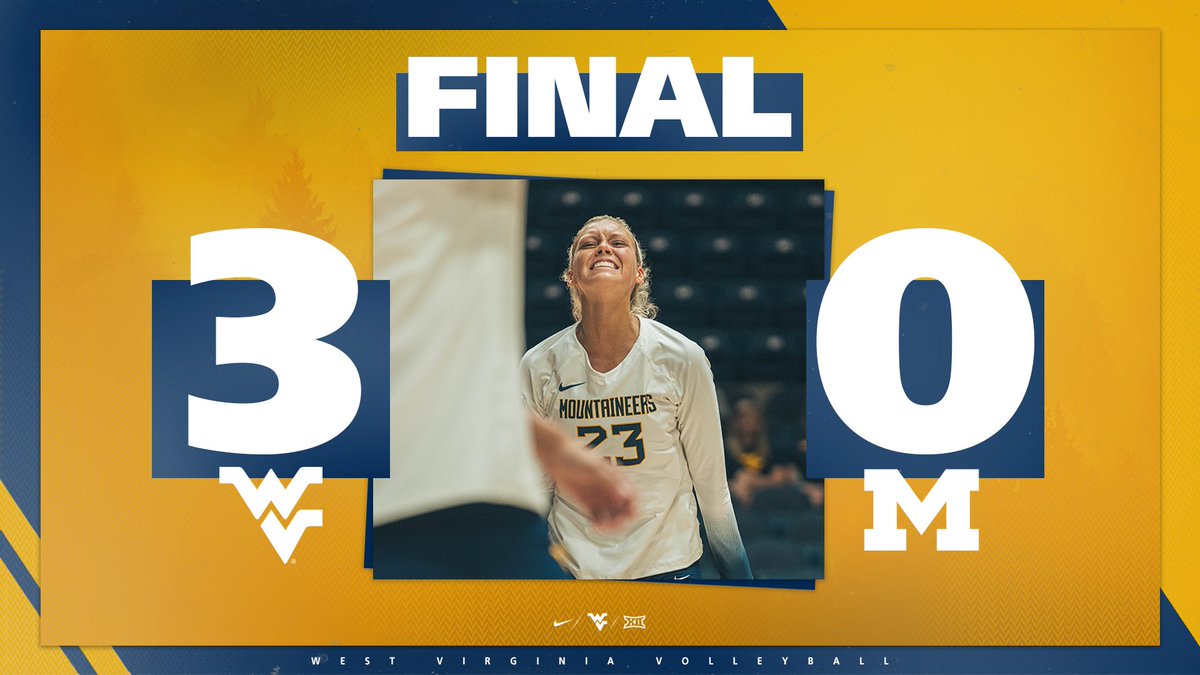 WVU sweeps the No. 23- ranked Michigan!! 

#HailWV