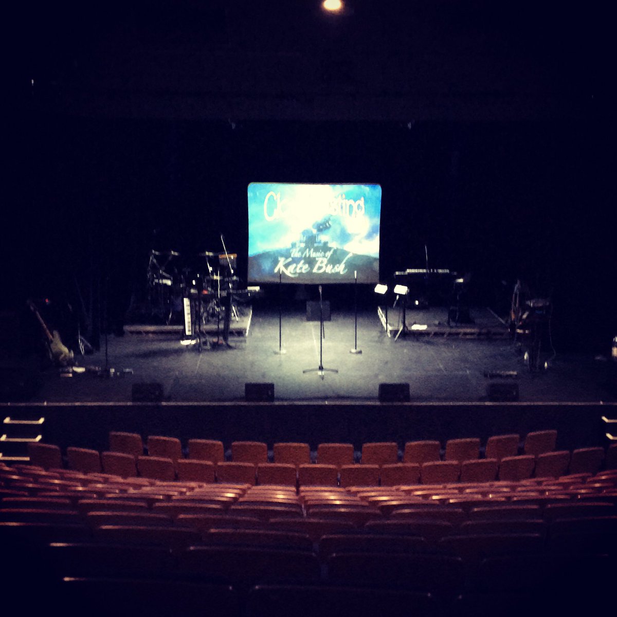 AdamAggiss's tweet photo. It’s almost curtain up in #worcester for the first night of @cloudbustingKB playing #neverforever by #katebush
#allthenerves https://t.co/UHBizLYEbu