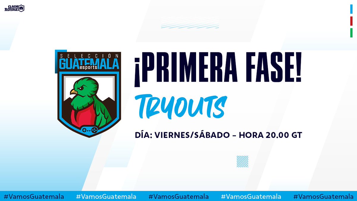 ¡¡Primera fase de Tryouts!!

Te invitamos a qué participes en esta primera etapa. 

Hoy viernes y mañana sábado 8pm 🇬🇹
Únete al grupo de WhatsApp para la información.

chat.whatsapp.com/CjXVsaztmGgCDu…
