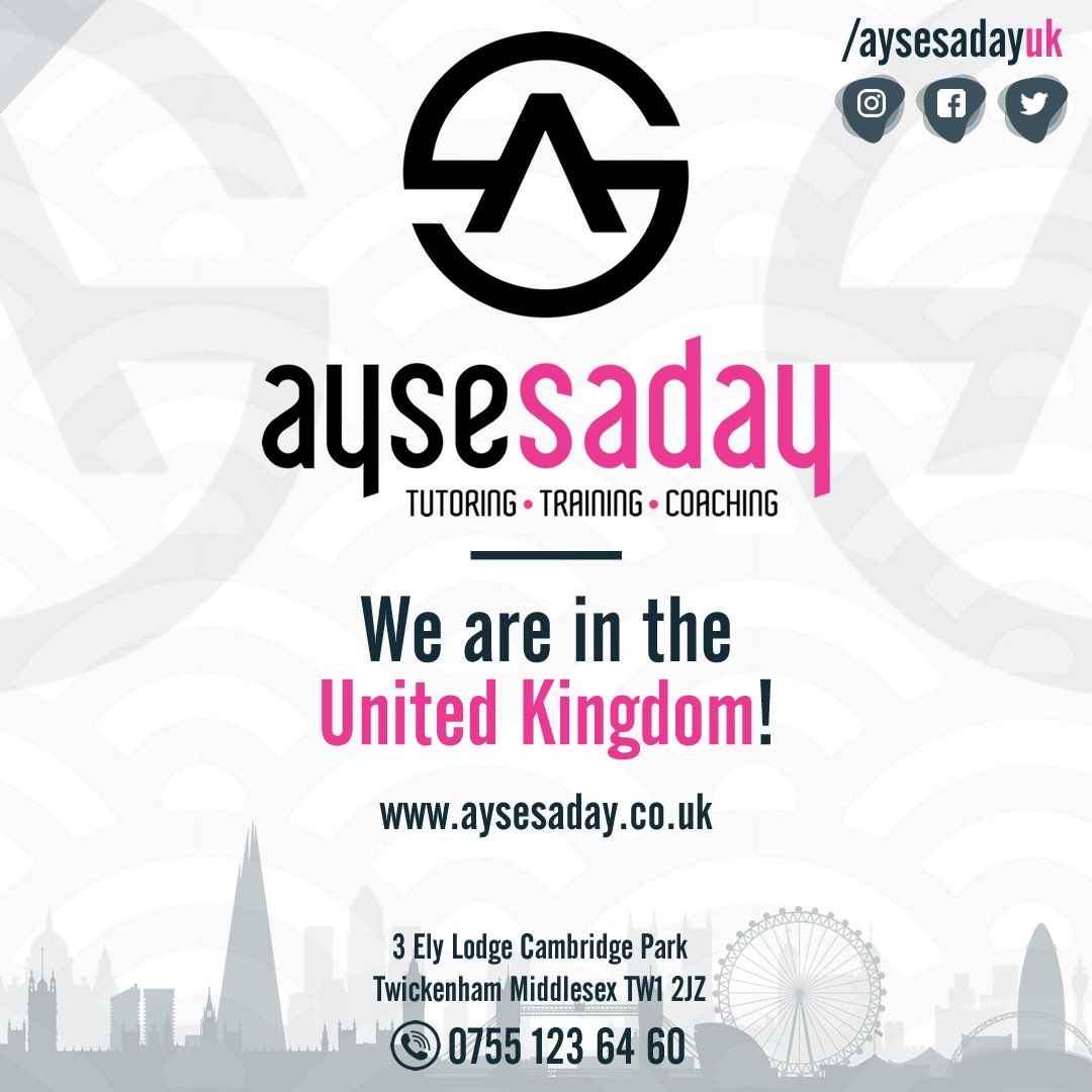 We are in the United Kingdom! #aysesaday #london #uk #tutoring #education #coaching #coach #tutor #training #learning #testprep #students #teacher #highschool #privatetutor #sat #actprep #satprep #collegeprep #lifecoach #english

linkedin.com/in/aysesadayuk