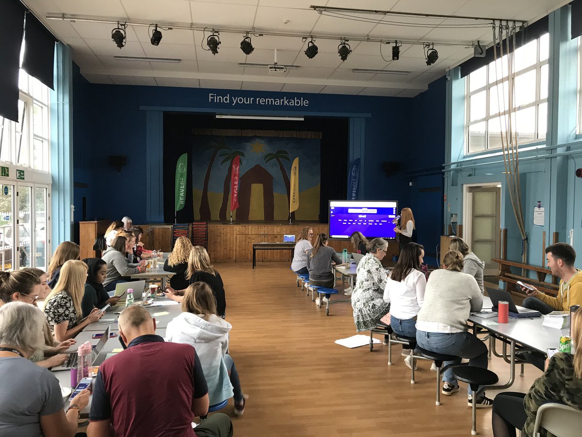 BrockworthNews's tweet photo. The staff team have been Amazing over the last few days, working together to make our childrenโs #schoolreturn extra special! Here they are being learners themselves and enjoying a @GetKahoot quiz! https://t.co/mOUps1mMqc