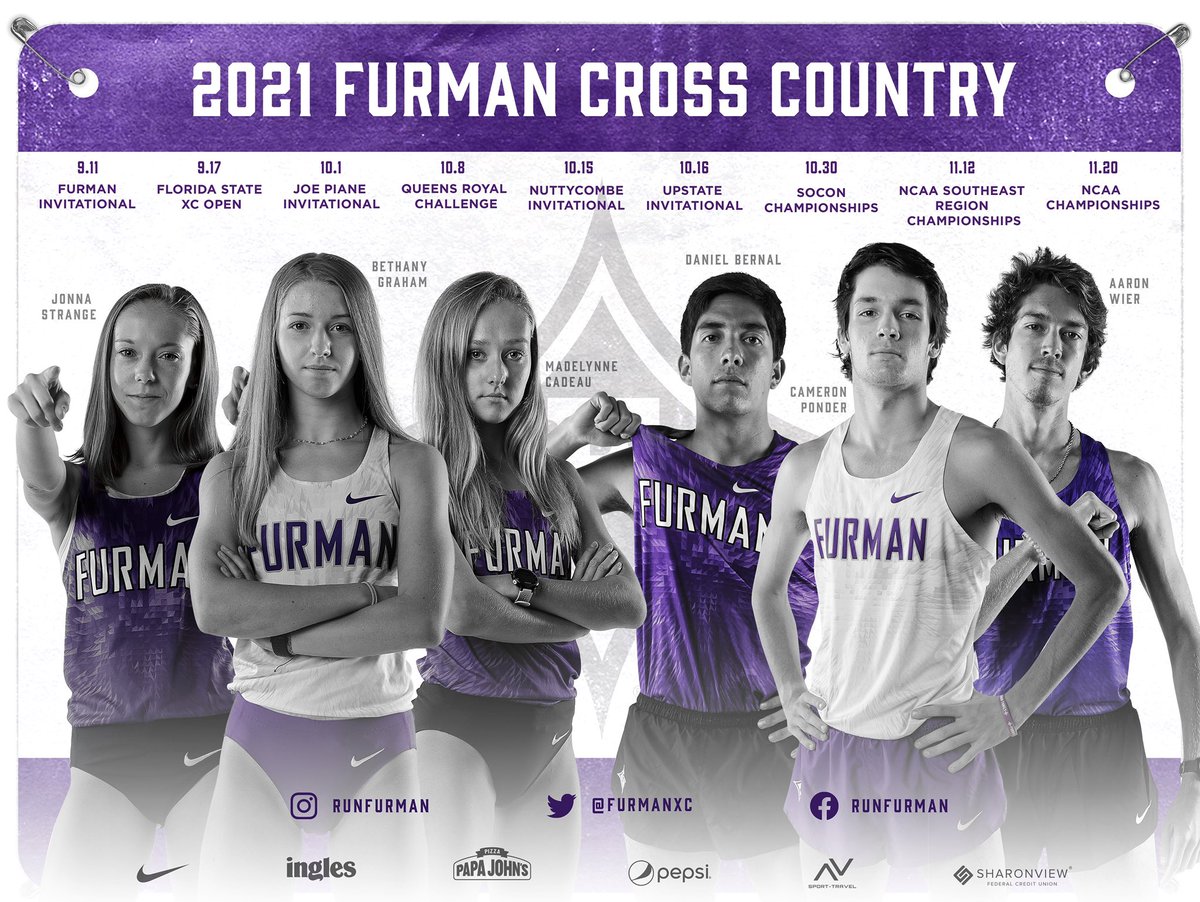 FurmanXC's tweet photo. ๐๐
ฒ ๐๐๐
ฝ ๐ ๐
Sneak peek ๐คซ at our ๐๐๐๐๐๐๐๐ 2021 #FUZC poster. โคต๏ธ
We open at home next weekend on our home XC course that hosted the โ98 & โ01 NCAA Championship races!
#Furman #NCAAXC #teamposter https://t.co/0sJekSq0A8