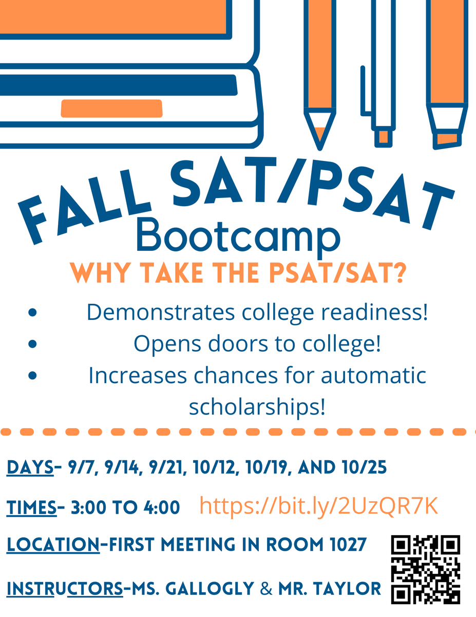 Don't wait!!! Sign up for the Fall SAT/PSAT Bootcamp today!