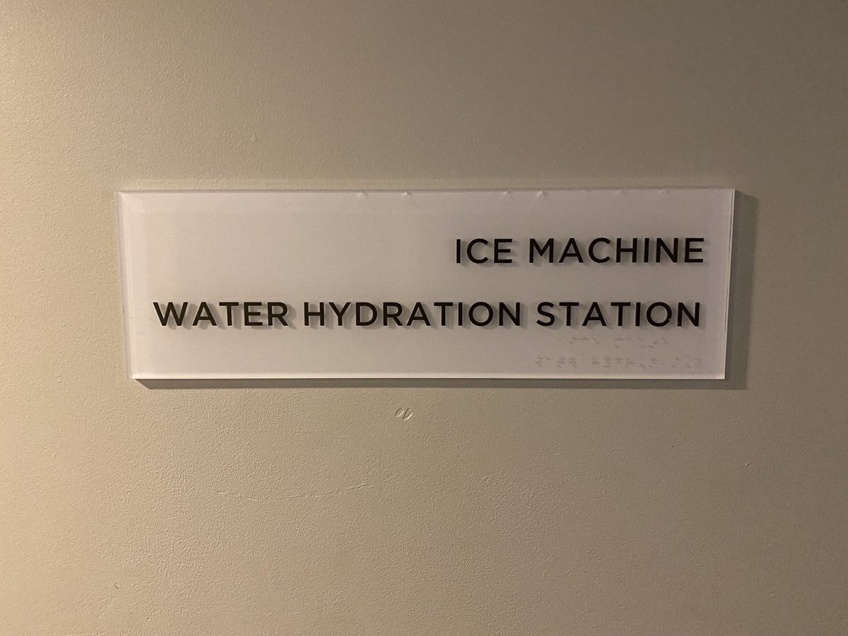 MSAbramo's tweet photo. Good to know there’s a “water hydration station” so that one can make sure their water is hydrated. https://t.co/8Q6O1RLPbr