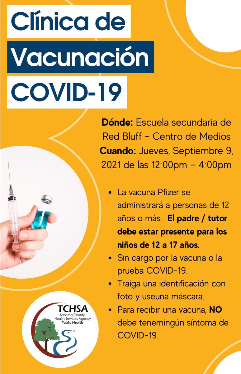 Covid 19 Vaccination Clinic on September 8th‼️😷