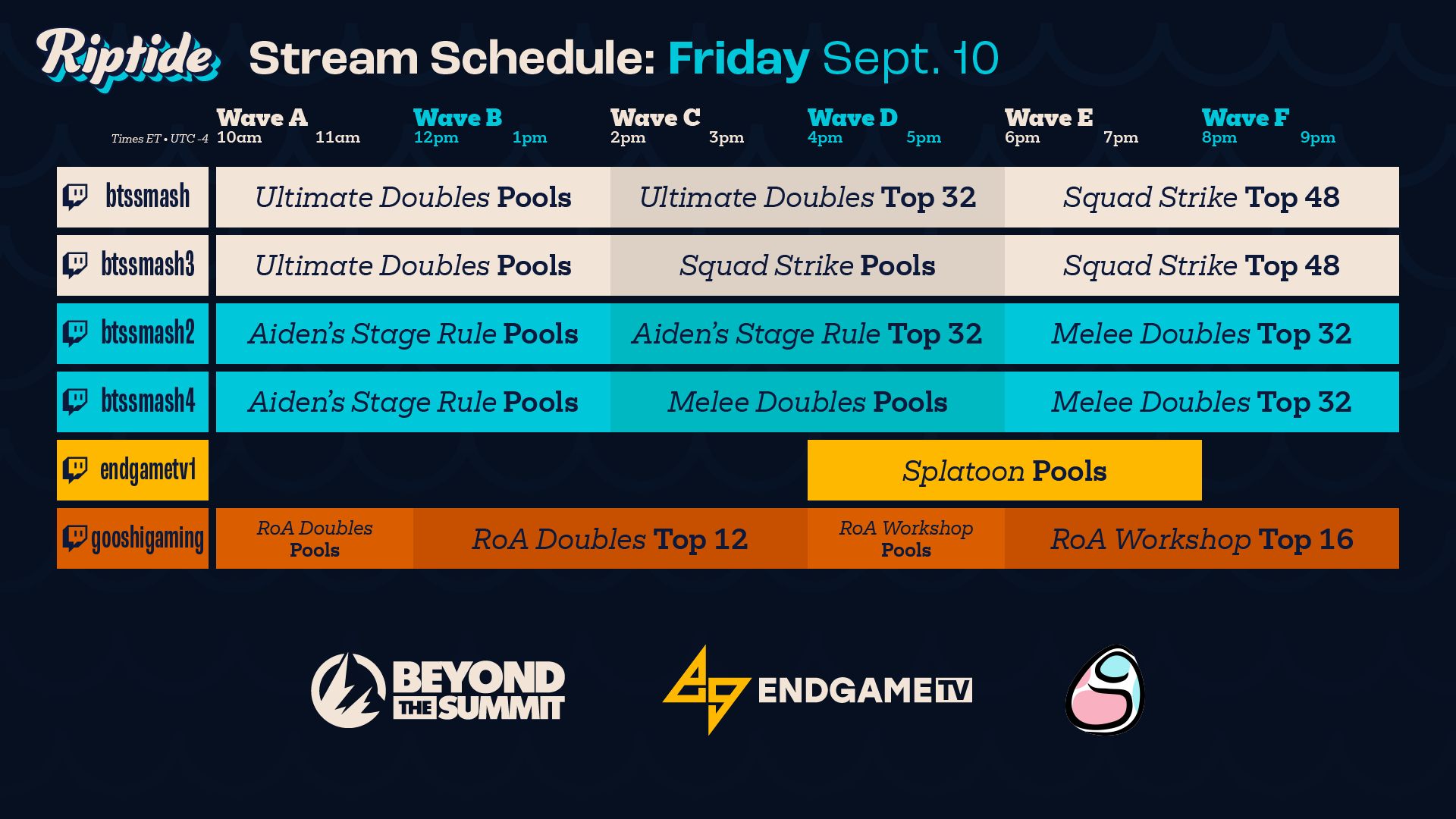 Riptide on Twitter "🌊Riptide Broadcast Schedule🌊 https//t.co