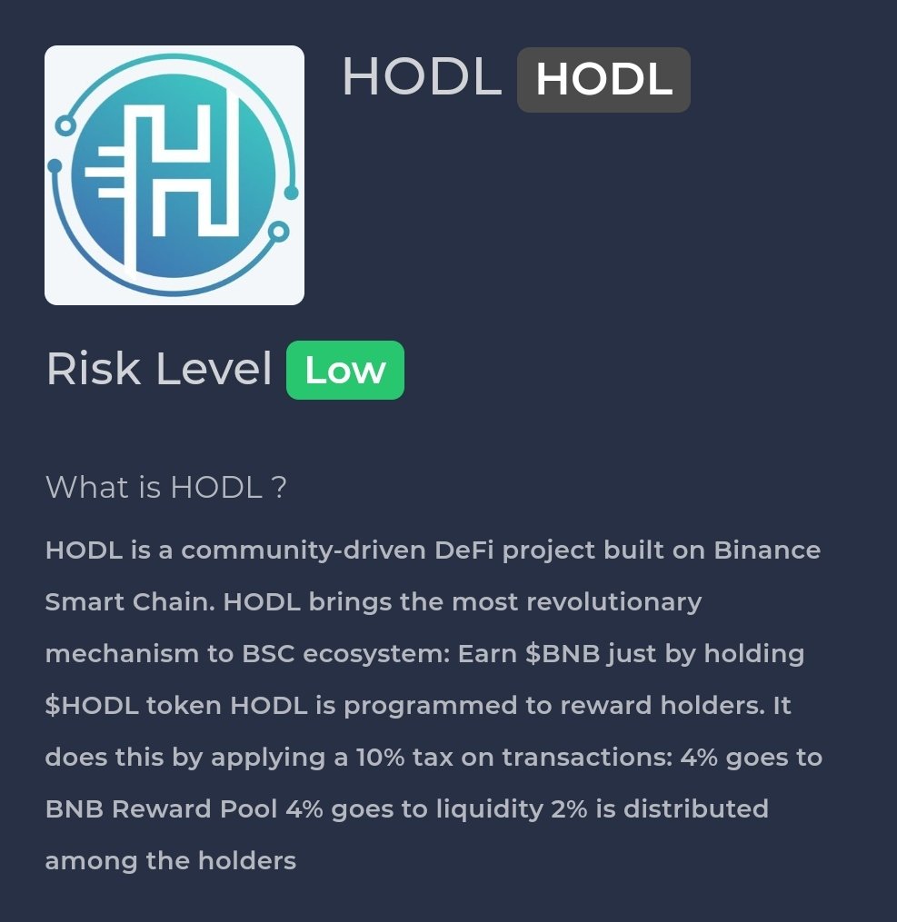 rugfreecoins's tweet photo. "@TokenHodl"has been reviewed and listed on RugFreeCoins as a low-risk level token.
https://t.co/XImsEZp8xR
#rugfreecoins #scamfree #Tokenhodl https://t.co/Hnvqv0GHU1