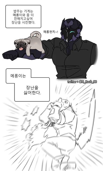 장난을 싫어하는 강아지 메롱이 