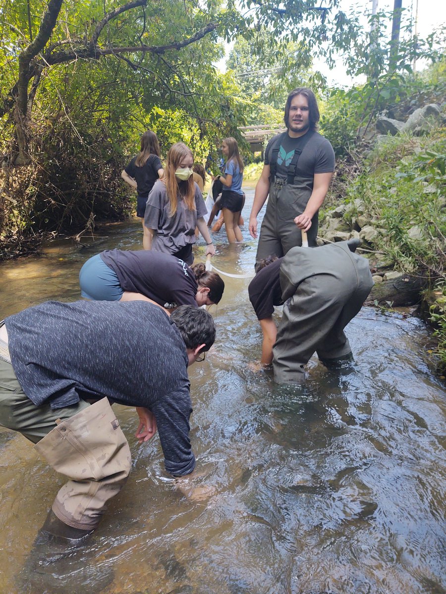 LPatchBHS's tweet photo. AP Environmental class studying water quality of Nicholson Creek @BrevardHS #inmyclassroom #tcsyes https://t.co/SEyPe8fZvC