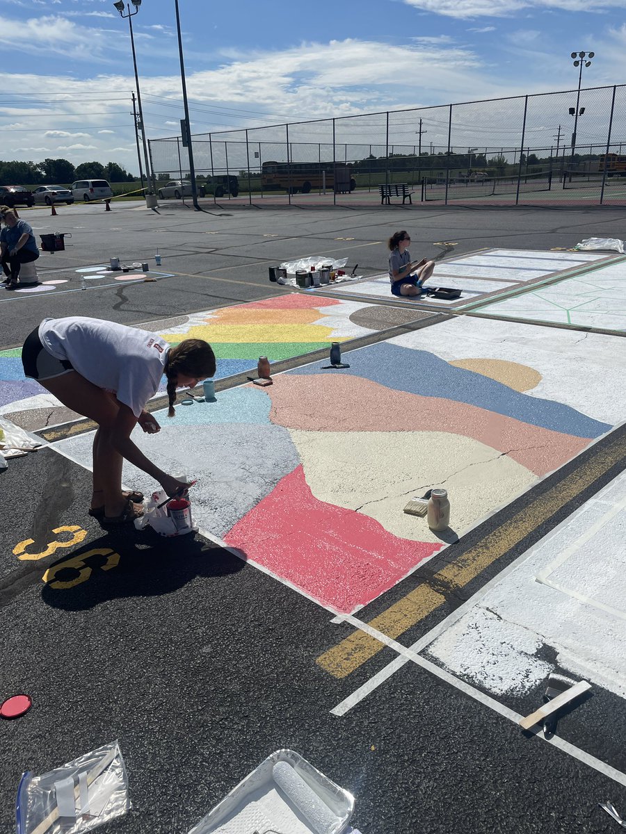 Great progress being made on the parking spaces. A lot of great talent in this senior class. #WeAreMG