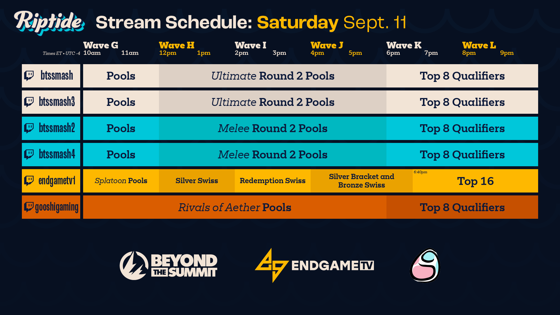Riptide on Twitter "🌊Riptide Broadcast Schedule🌊 https//t.co
