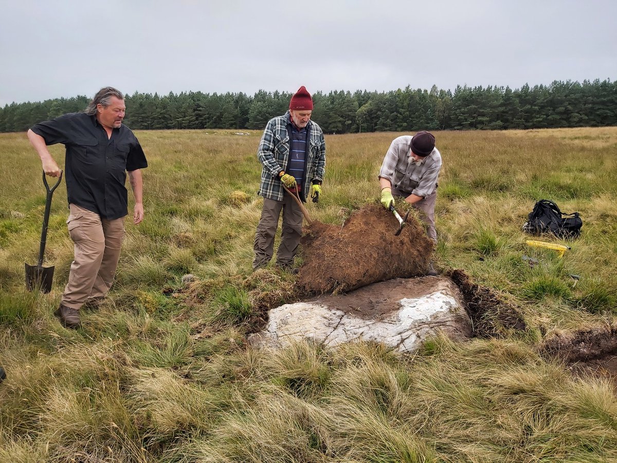 Pics from today at Otterburn. Working on two large stone circular features. One with a possible burial and other a possible animal enclosure. Both prehistoric and dug by the volunteers and veterans of @OurRedesdale and Operation Nightingale. #archaeology #operationnightingale